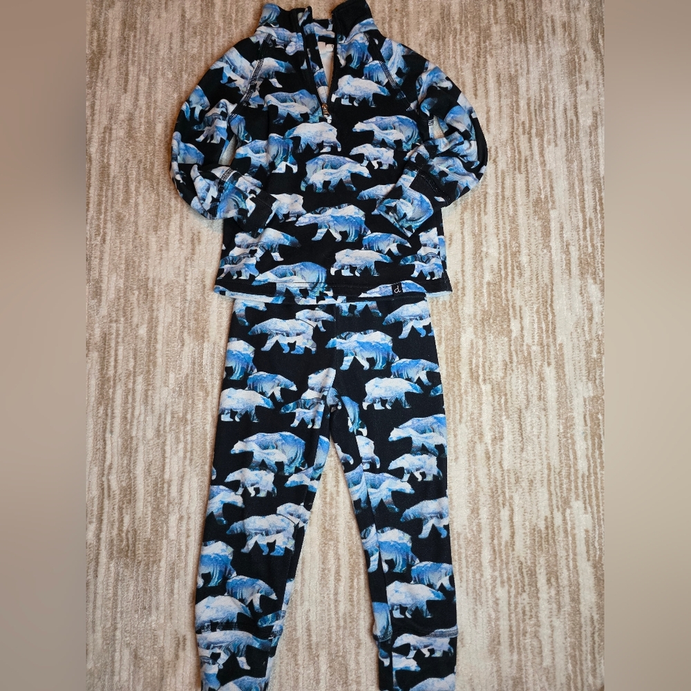 Deux Par Deux Kids Polar Bear Print Thermal Set Size 4